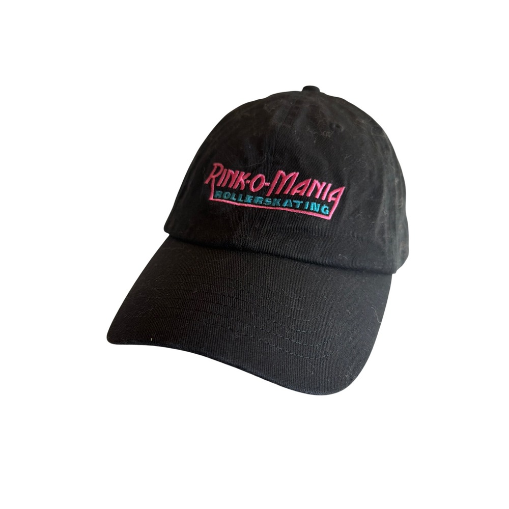 Stranger Things Hat Black Rink-O-Mania Rollerskating Embroidered Strapback Cap
